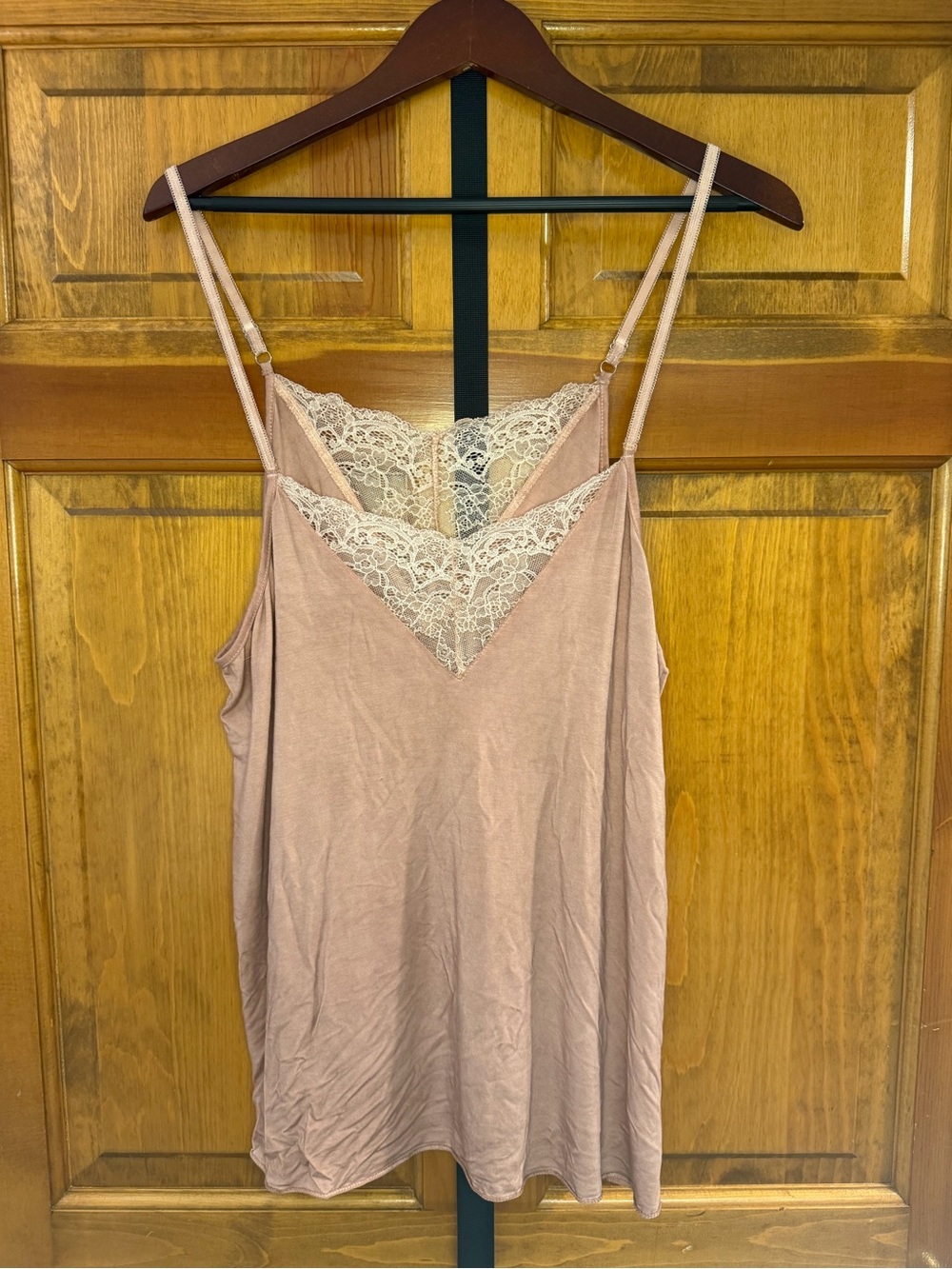 POL Dusty Pink Lace Trim Slip Camisole
